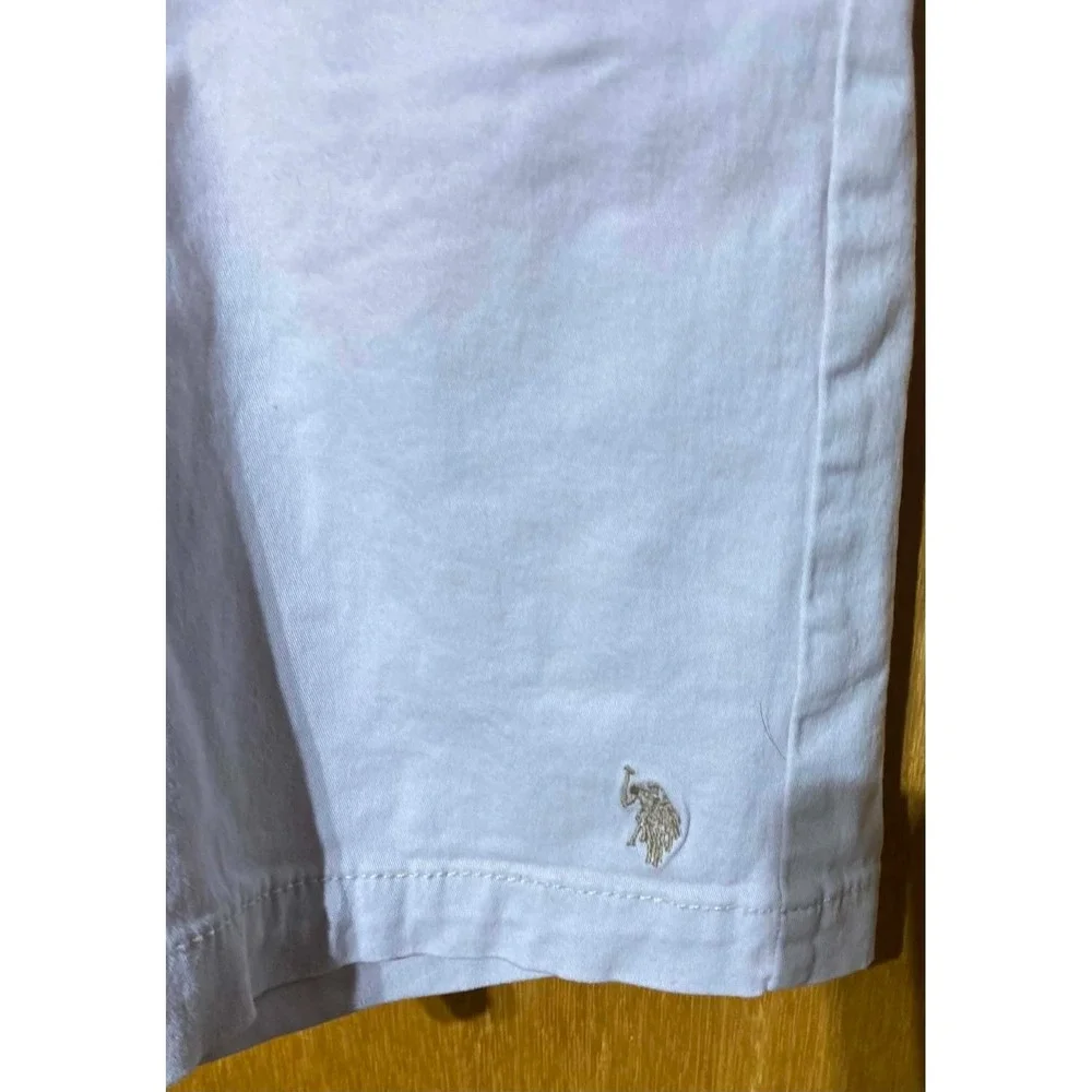 U.S. Polo Assn. Boys Beige Chino Shorts Size 14 Cotton Regular Fit Flat Front